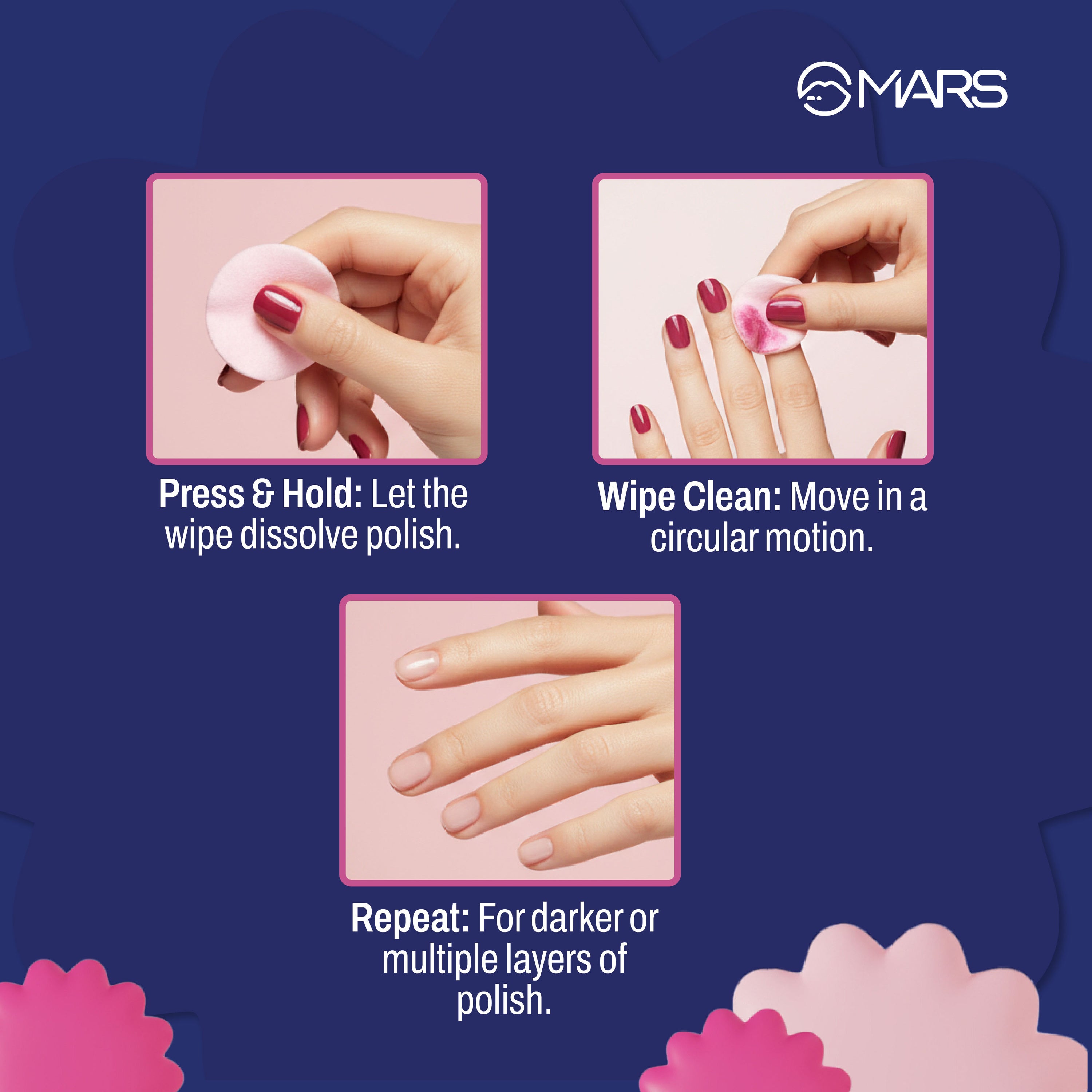 മിസ് വൈപ്പ് ഔട്ട് | അസെറ്റോൺ രഹിത നെയിൽ പോളിഷ് റിമൂവർ വൈപ്പുകൾ